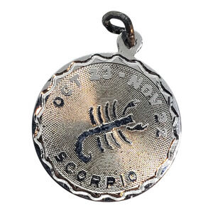 Vintage Sterling Silver Scorpio Zodiac Charm Pendant Oct 23 Nov 22 Astrology